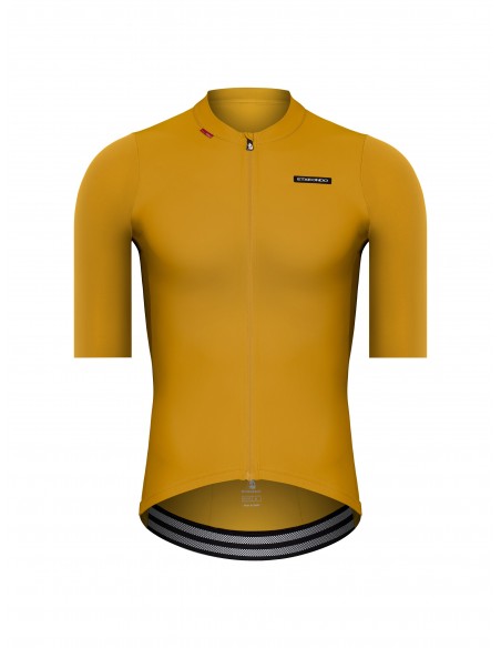 Maillot de ciclismo hombre amarillo modelo ALDE 110LW (delantera)