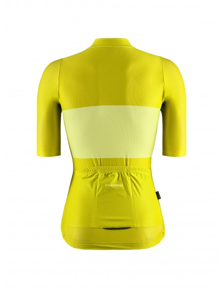 Maillot ciclismo para mujer amarillo BIKA (trasera)