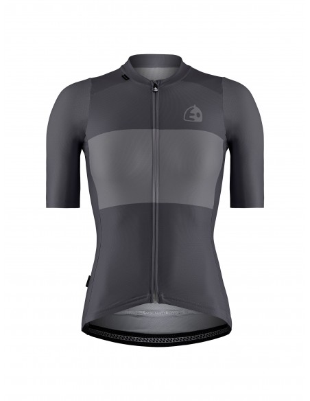 Maillot ciclismo para mujer negro BIKA (delantera)
